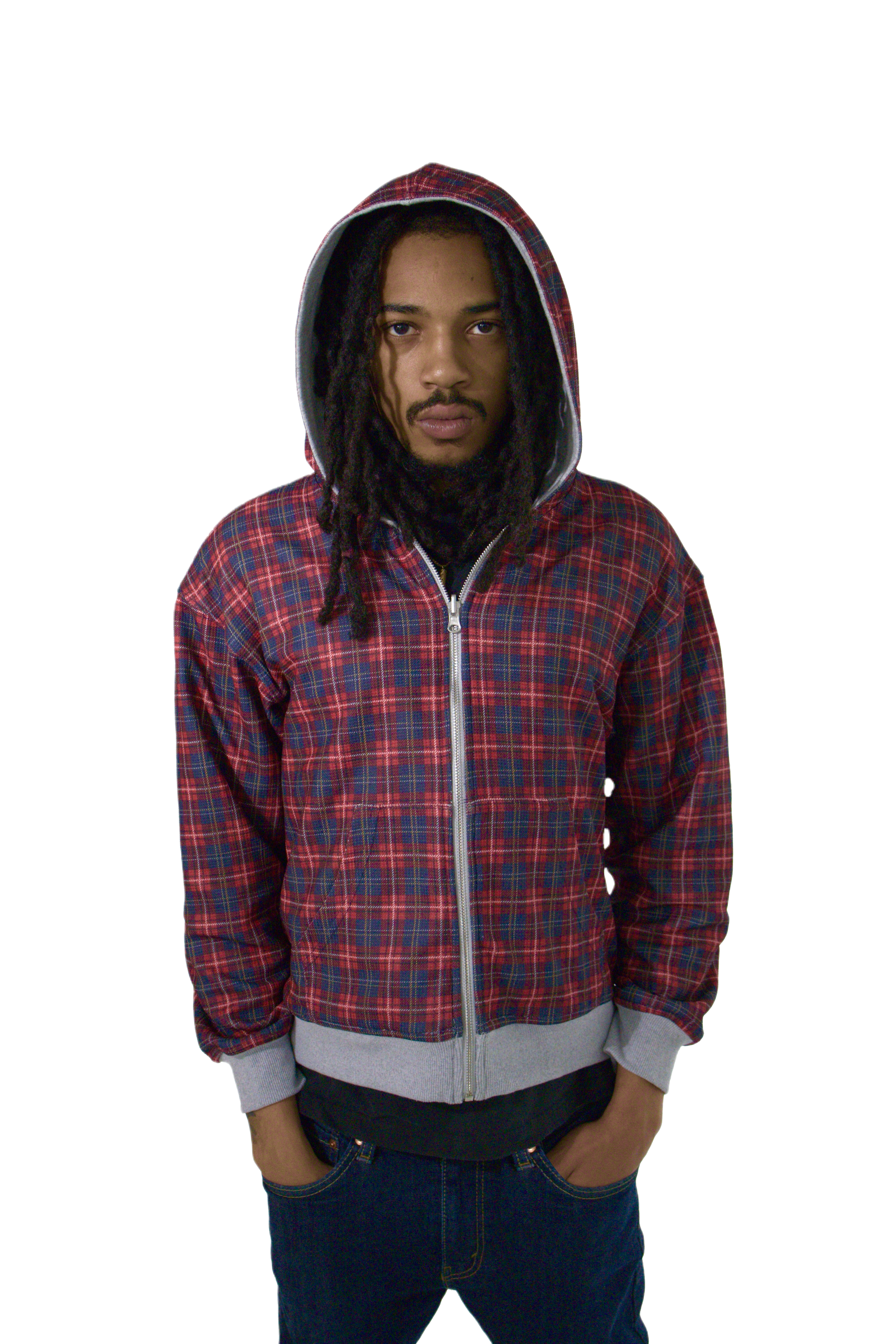 Plaided Reverse Hoodie