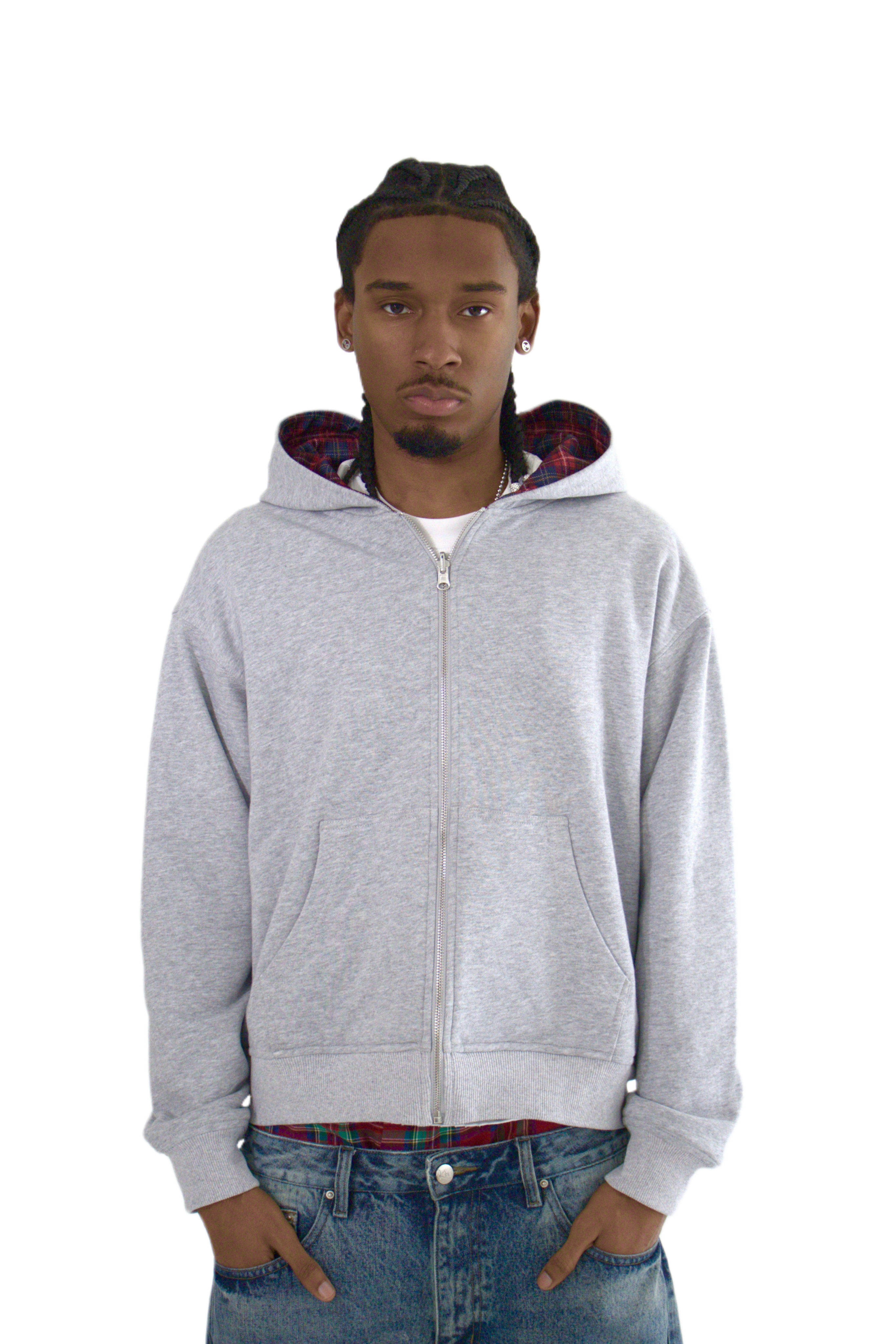 Plaided Reverse Hoodie